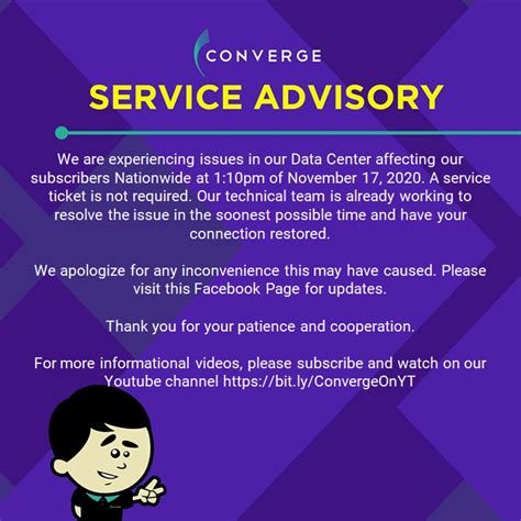 no internet connection converge today